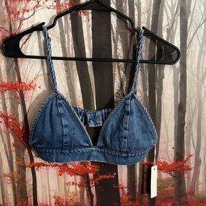 Olivaceous Denim Bralette Camisole - Blue Wash